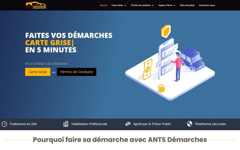 Aperçu du site ANTS Démarches