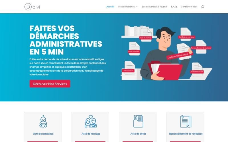 Aperçu du site Démarches Publics