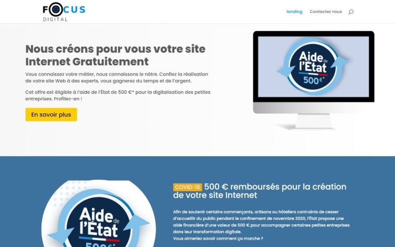 Aperçu du site Focus Digital